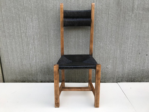 Suite de 4 chaises en paille, circa 1960