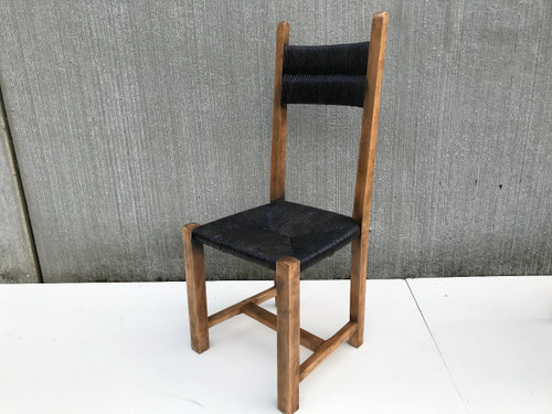 Suite de 4 chaises en paille, circa 1960