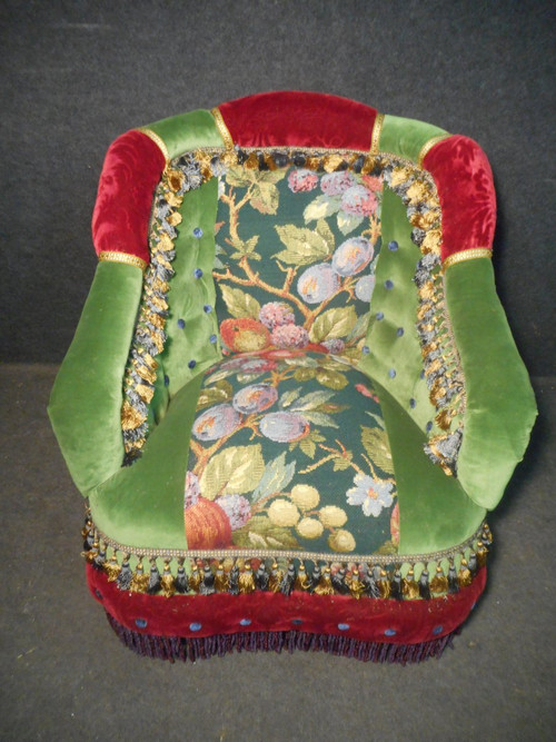 Set da salotto con bottoni d'epoca Napoleone III