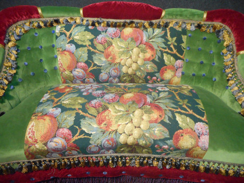 Set da salotto con bottoni d'epoca Napoleone III