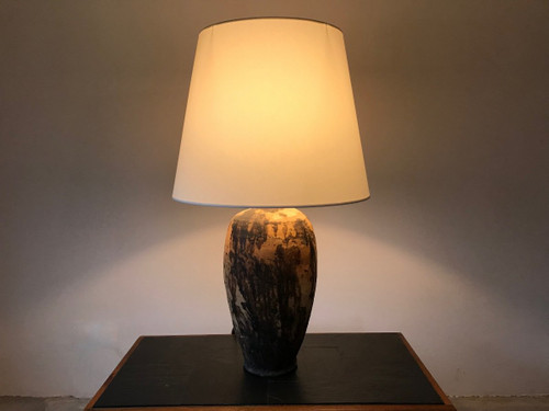 Große Terrakotta-Lampe, 19. Jahrhundert.