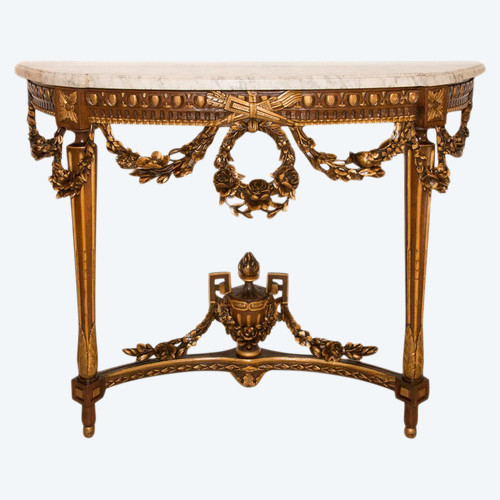 Half Moon Console Louis XVI Style Late 19th Century