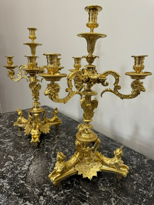 PAIR OF CANDELABRA BY ANDRE- CHARLES BOULLE