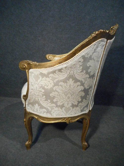 Paire De Fauteuils Corbeille En Bois Doré époque Début XIXème