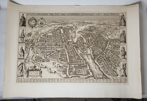 Plan de Visscher engraving Paris 1618