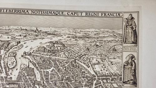 Plan de Visscher engraving Paris 1618