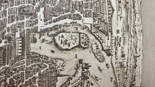 Plan de Visscher engraving Paris 1618