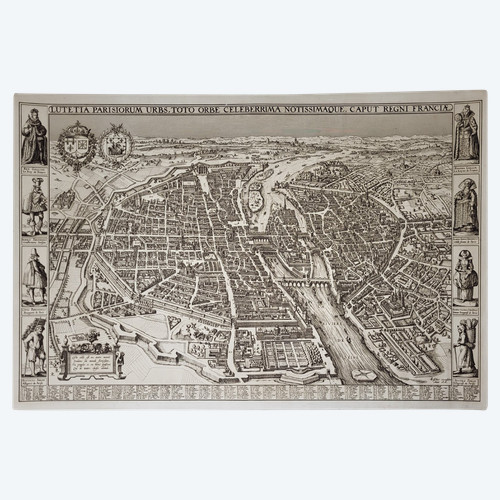 Incisione Plan de Visscher Parigi 1618