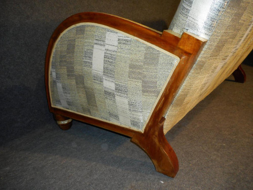 Art Deco Living Room Set In Mahogany Inlaid With Pearlescent Band