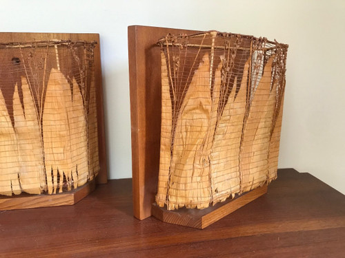 Pair of plant leaf sconces.