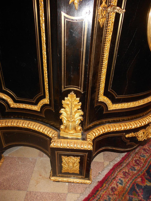 Buffet Galbé époque XIX Bronze Doré Et Poirier Noircit