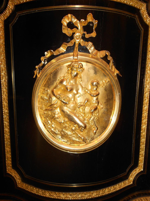 Buffet Galbé époque XIX Bronze Doré Et Poirier Noircit