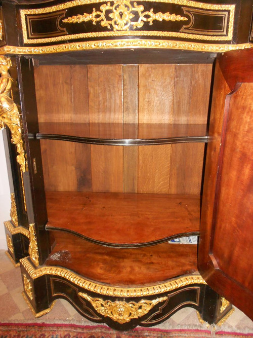 Buffet Galbé époque XIX Bronze Doré Et Poirier Noircit
