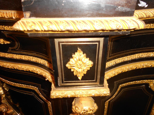 Buffet Galbé époque XIX Bronze Doré Et Poirier Noircit