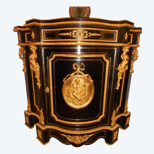 Buffet Galbé époque XIX Bronze Doré Et Poirier Noircit