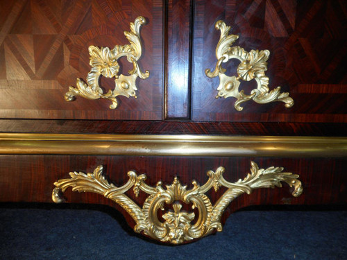 Small 19th Century Wardrobe Stamped Paul Sormani In Marquetry And Gilt Bronze