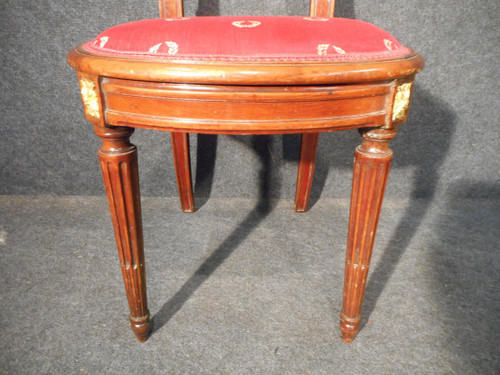 Series Of Ten Chairs In Cuban Mahogany And Gilt Bronze 19th Century