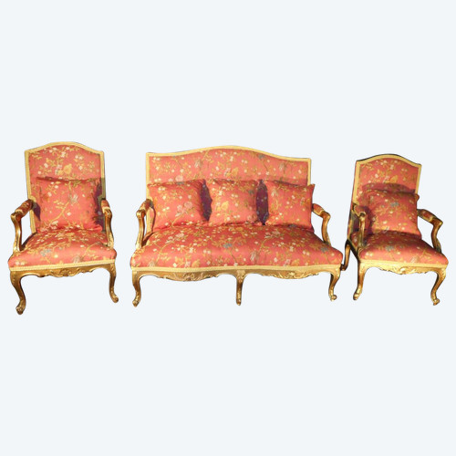 Ensemble De Salon En Bois Doré époque XIX De Style Régence