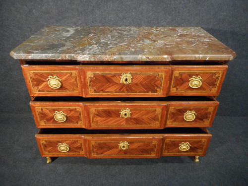 Commode In Marquetry Traces Stamp Jean Lapie Transition Period