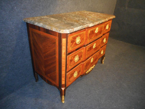 Commode In Marquetry Traces Stamp Jean Lapie Transition Period