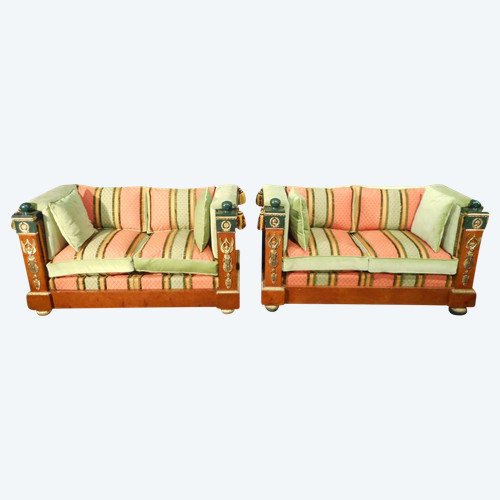 Pair Of Empire Style Sofas Late 19th Century High Quality