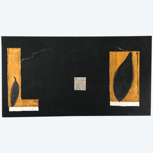 Composition Abstraite, Huile Sur Toile, circa 1990.