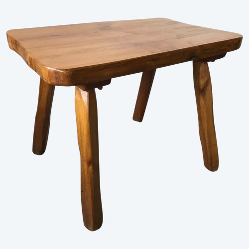 Brutalist solid wood coffee table.