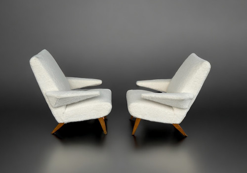 Pair Of Refurbished Vintage Armchairs From The 1950s-60s