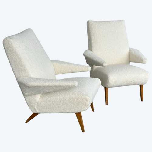 Pair Of Refurbished Vintage Armchairs From The 1950s-60s