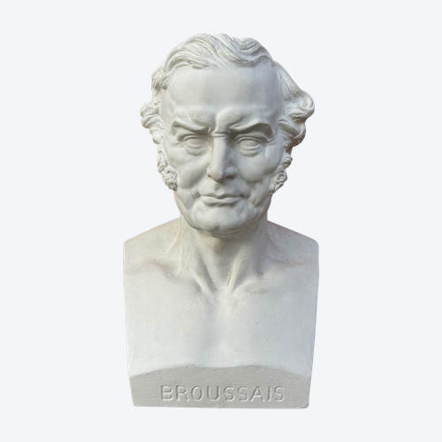  Broussais, François Joseph Victor (1772-1838) Médecin - Buste De Bibliothèque En Plâtre XIXém