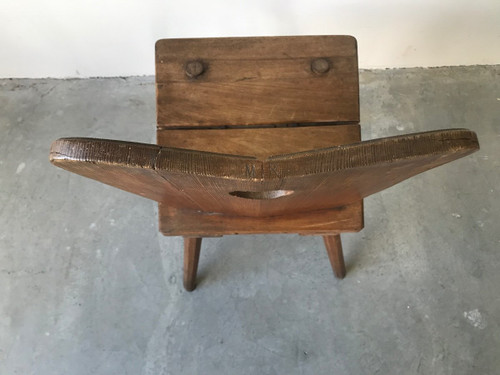 Set of 6 Savoyard chairs in solid wood, Circa 1950.
