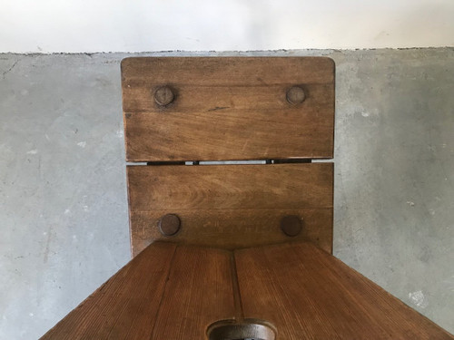 Set of 6 Savoyard chairs in solid wood, Circa 1950.