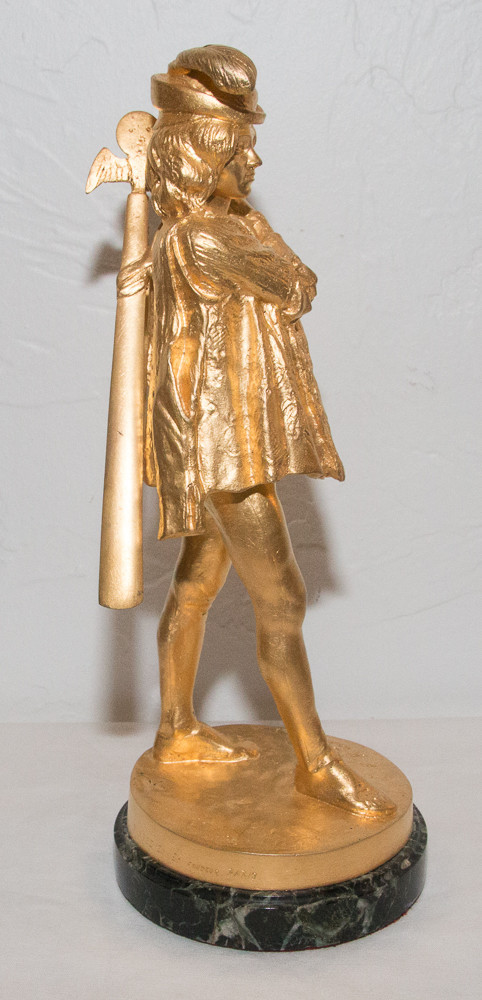 Menestrello in bronzo dorato E Frémiet 1824-1910