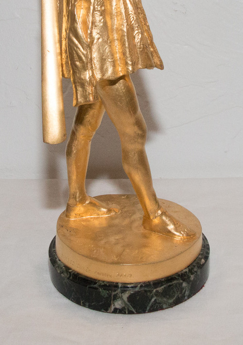 Menestrello in bronzo dorato E Frémiet 1824-1910