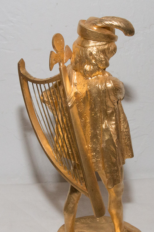 Menestrello in bronzo dorato E Frémiet 1824-1910