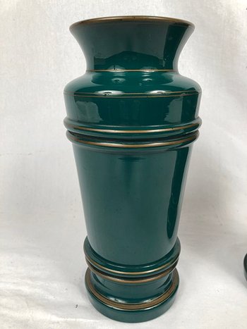 Paire de grands vases en verre opalin, XIXe