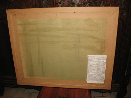 Naval battle large English engraving by John Keyse Sherwin 18th century framed