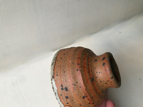 Pot service with 6 goblet cups in pyrite stoneware by Gustave Tiffoche, La Borne.