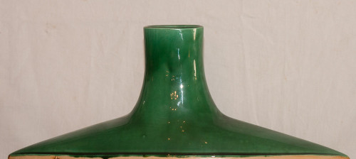 Vallauris Flat Ceramic Vase Signed Portanier Circa 1960