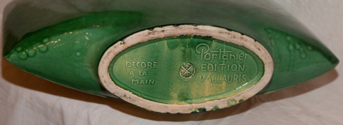 Vallauris Flat Ceramic Vase Signed Portanier Circa 1960