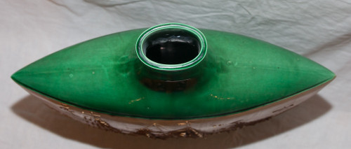 Vallauris Flat Ceramic Vase Signed Portanier Circa 1960