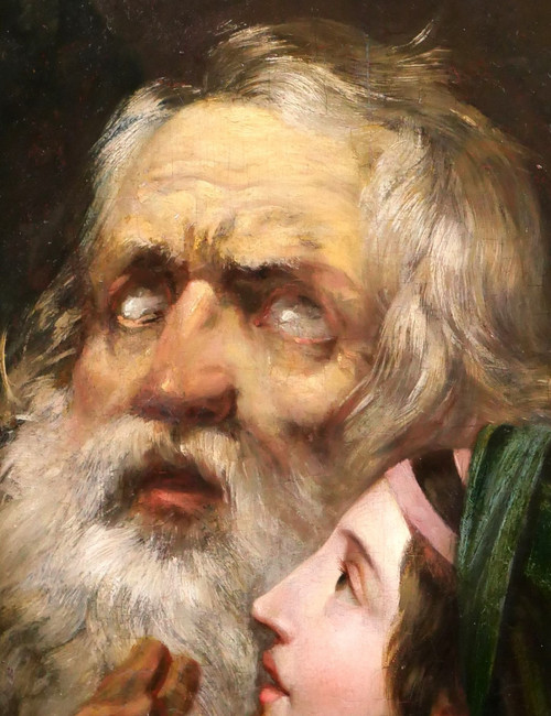 Scuola neoclassica 1800-10 circa, Edipo e Antigone, dipinto, 1800-10 circa