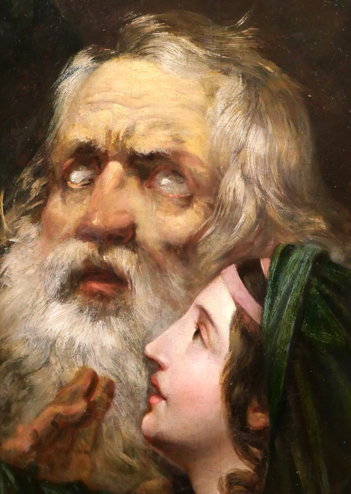 Scuola neoclassica 1800-10 circa, Edipo e Antigone, dipinto, 1800-10 circa