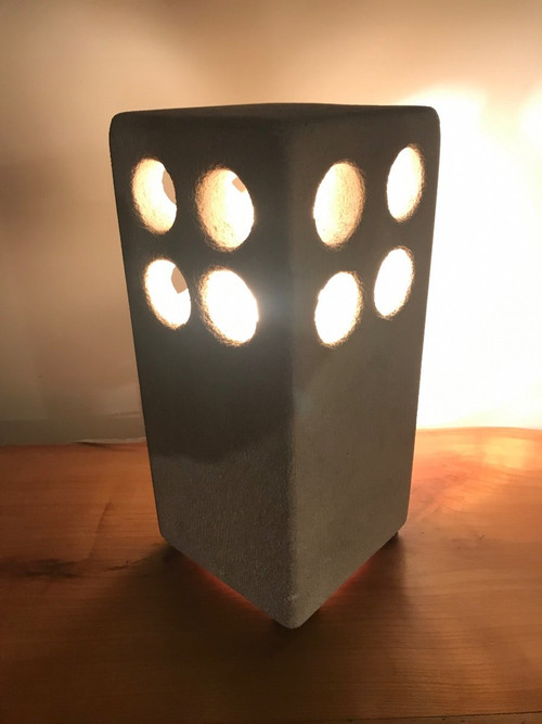 Stone sculpture lamp by Albert Tormos, circa 1970.
