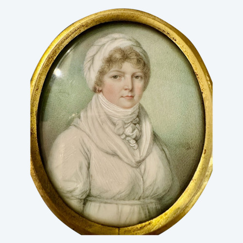 19th Century English School: Miniature of a Lady