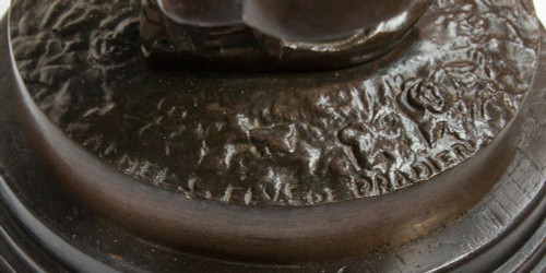   Bronze "the Flute Player" Signed Calmels 1822-1906