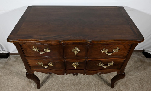 Commode Sauteuse en Amarante et Acajou, époque Louis XV – XVIIIe