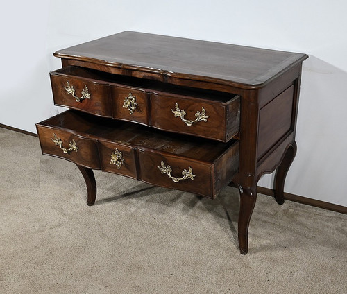 Commode Sauteuse en Amarante et Acajou, époque Louis XV – XVIIIe