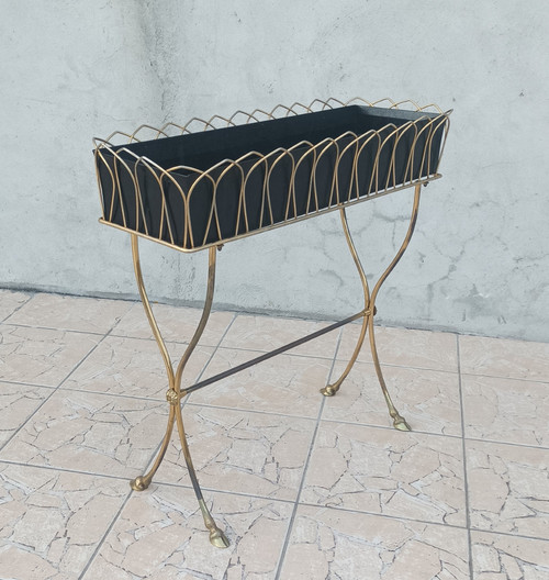Jardinière en laiton dans le goût de Maison Jansen 1960