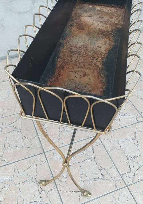 Jardinière en laiton dans le goût de Maison Jansen 1960